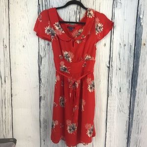 American Eagle flower red dress size 6